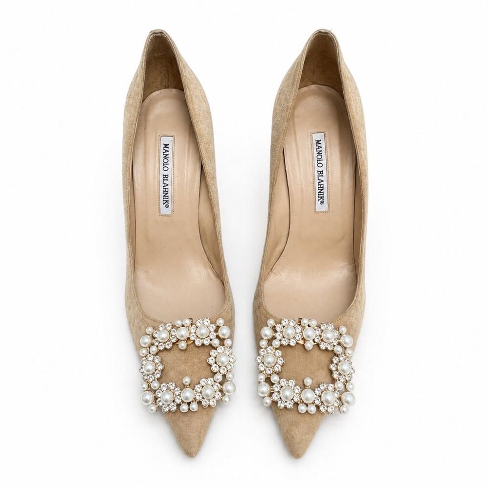 Manolo-blahnik Women's Tan and Brown Courts